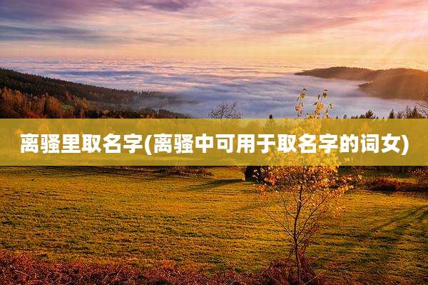 离骚里取名字(离骚中可用于取名字的词女)