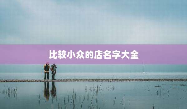 比较小众的店名字大全