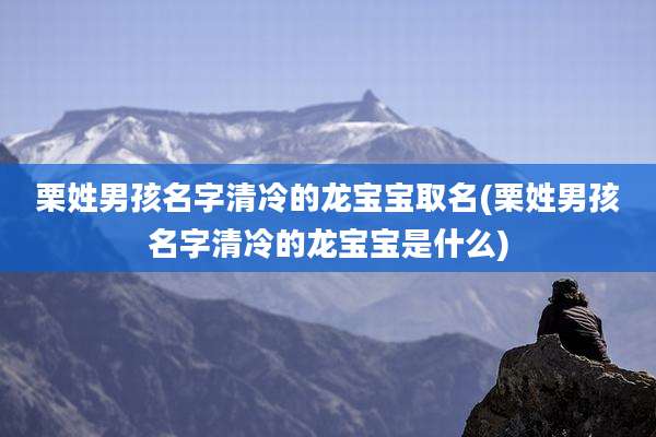 栗姓男孩名字清冷的龙宝宝取名(栗姓男孩名字清冷的龙宝宝是什么)