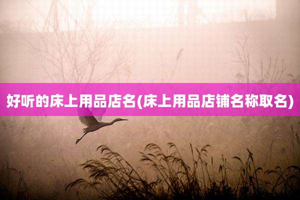 好听的床上用品店名(床上用品店铺名称取名)