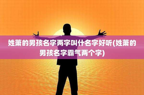 姓萧的男孩名字两字叫什名字好听(姓萧的男孩名字霸气两个字)