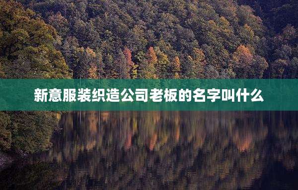 新意服装织造公司老板的名字叫什么