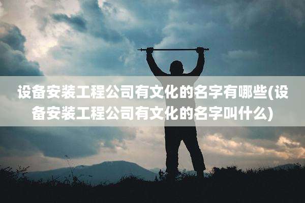 设备安装工程公司有文化的名字有哪些(设备安装工程公司有文化的名字叫什么)