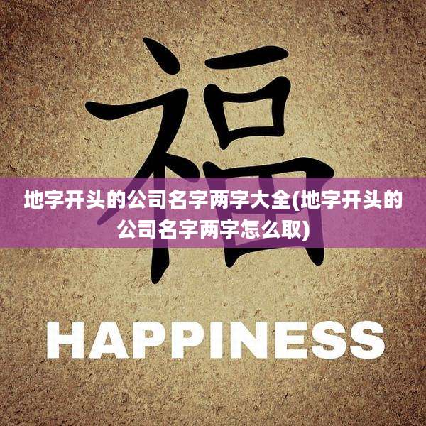 地字开头的公司名字两字大全(地字开头的公司名字两字怎么取)