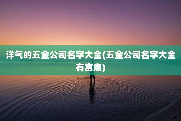 洋气的五金公司名字大全(五金公司名字大全有寓意)