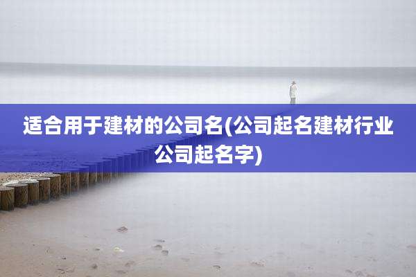 适合用于建材的公司名(公司起名建材行业公司起名字)