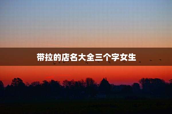 带拉的店名大全三个字女生