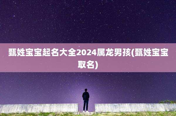 甄姓宝宝起名大全2024属龙男孩(甄姓宝宝取名)