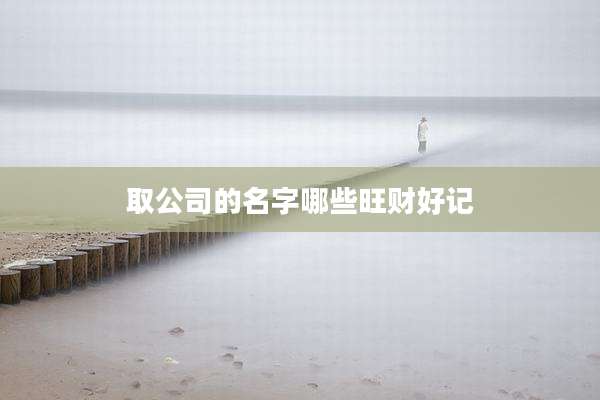 取公司的名字哪些旺财好记