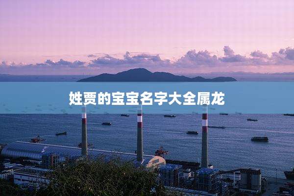 姓贾的宝宝名字大全属龙