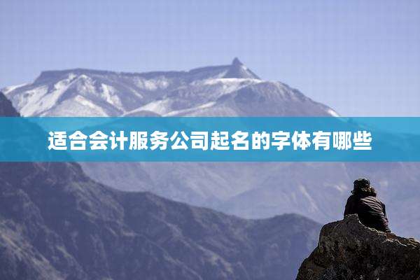 适合会计服务公司起名的字体有哪些
