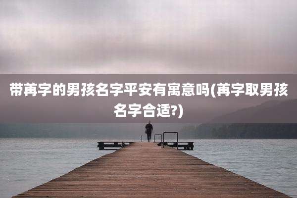 带苒字的男孩名字平安有寓意吗(苒字取男孩名字合适?)