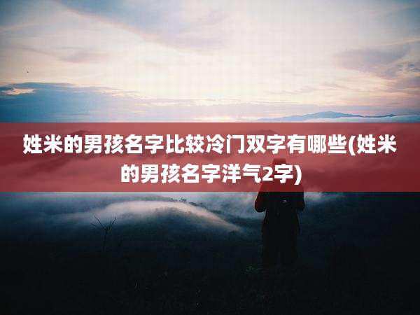 姓米的男孩名字比较冷门双字有哪些(姓米的男孩名字洋气2字)
