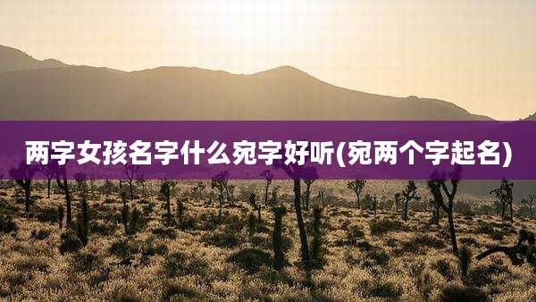 两字女孩名字什么宛字好听(宛两个字起名)