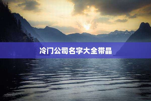 冷门公司名字大全带晶