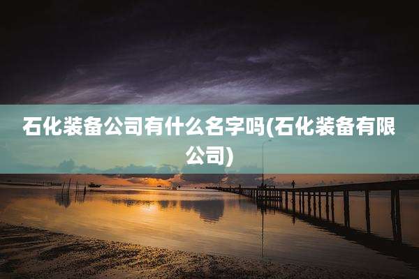 石化装备公司有什么名字吗(石化装备有限公司)