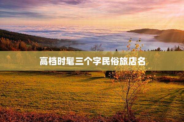 高档时髦三个字民俗旅店名