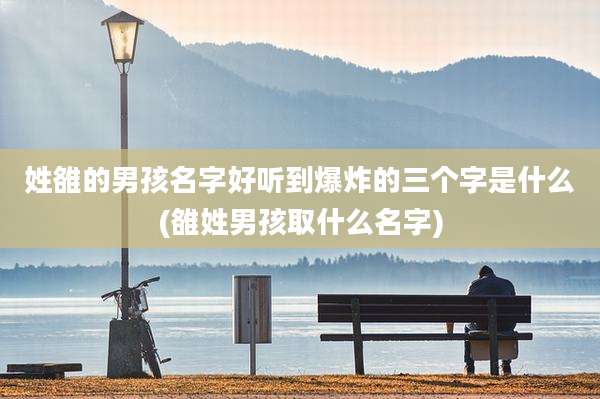 姓雒的男孩名字好听到爆炸的三个字是什么(雒姓男孩取什么名字)