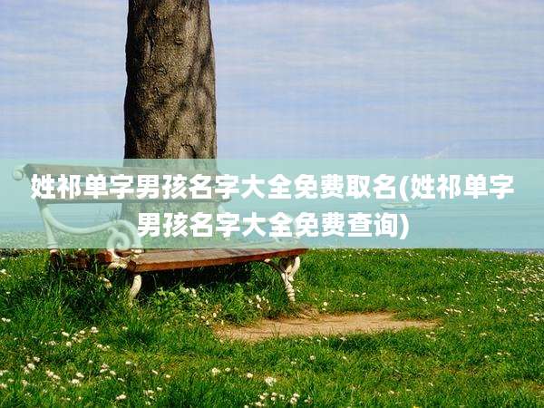 姓祁单字男孩名字大全免费取名(姓祁单字男孩名字大全免费查询)