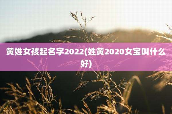 黄姓女孩起名字2022(姓黄2020女宝叫什么好)