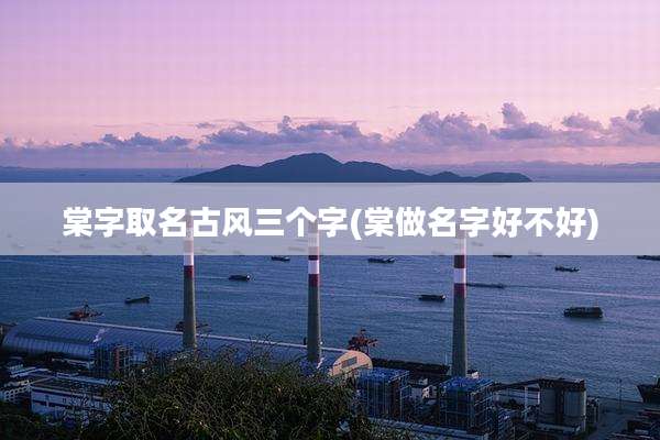 棠字取名古风三个字(棠做名字好不好)