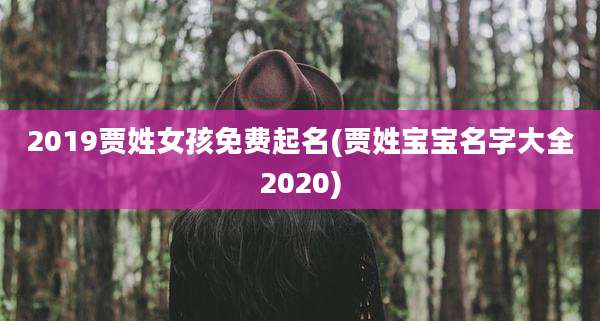 2019贾姓女孩免费起名(贾姓宝宝名字大全2020)
