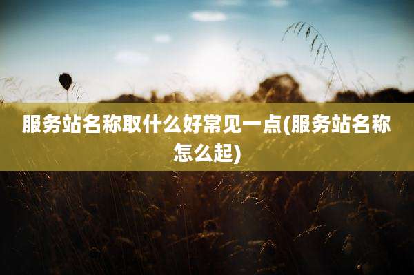 服务站名称取什么好常见一点(服务站名称怎么起)