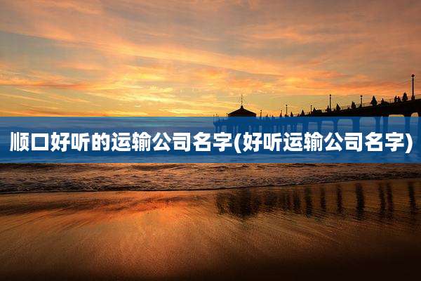 顺口好听的运输公司名字(好听运输公司名字)