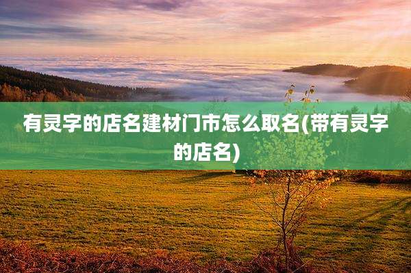 有灵字的店名建材门市怎么取名(带有灵字的店名)
