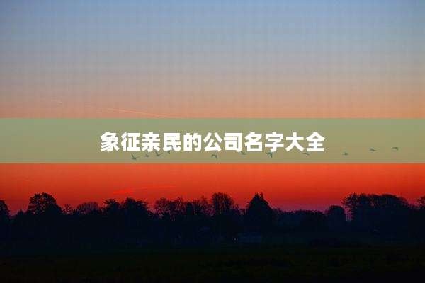 象征亲民的公司名字大全