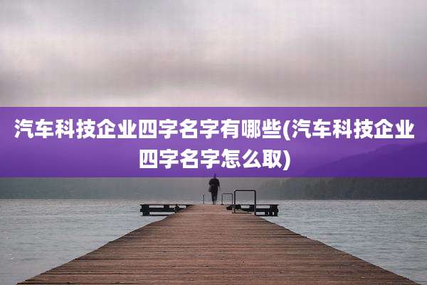 汽车科技企业四字名字有哪些(汽车科技企业四字名字怎么取)