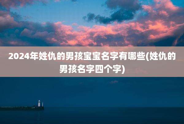 2024年姓仇的男孩宝宝名字有哪些(姓仇的男孩名字四个字)