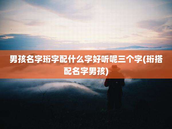 男孩名字珩字配什么字好听呢三个字(珩搭配名字男孩)