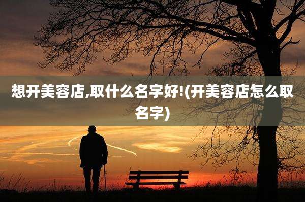 想开美容店,取什么名字好!(开美容店怎么取名字)