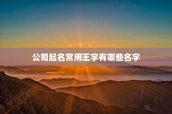 公司起名常用王字有哪些名字