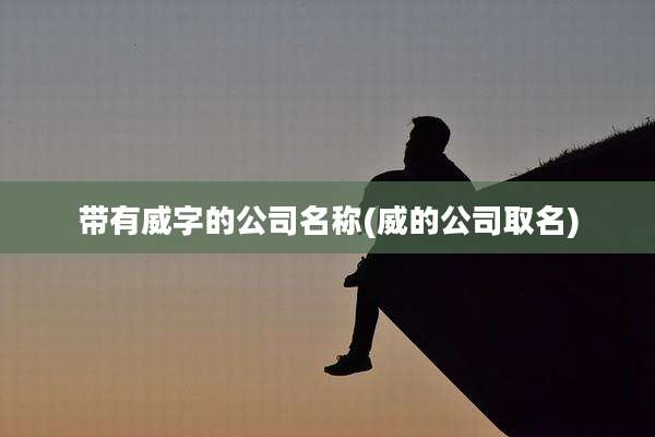 带有威字的公司名称(威的公司取名)
