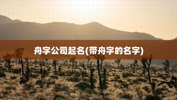 舟字公司起名(带舟字的名字)