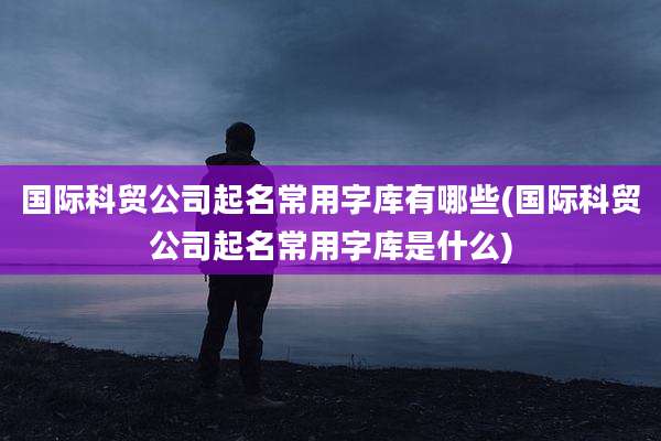 国际科贸公司起名常用字库有哪些(国际科贸公司起名常用字库是什么)