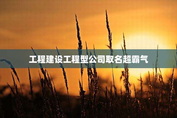 工程建设工程型公司取名超霸气