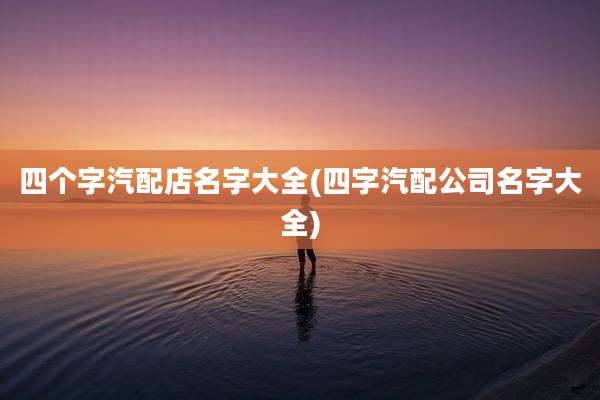 四个字汽配店名字大全(四字汽配公司名字大全)