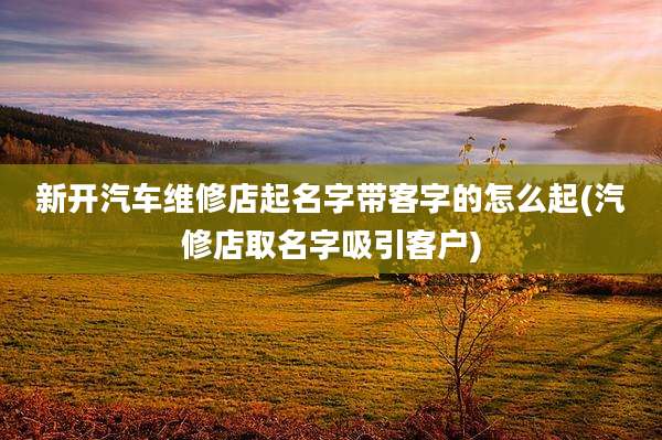 新开汽车维修店起名字带客字的怎么起(汽修店取名字吸引客户)