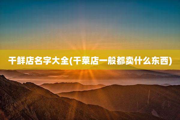 干鲜店名字大全(干菜店一般都卖什么东西)