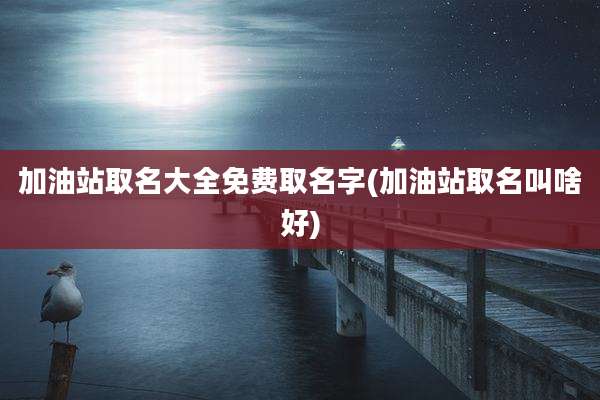 加油站取名大全免费取名字(加油站取名叫啥好)