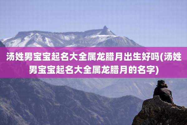汤姓男宝宝起名大全属龙腊月出生好吗(汤姓男宝宝起名大全属龙腊月的名字)