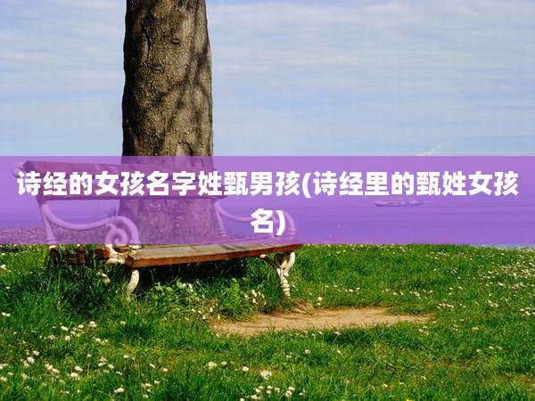 诗经的女孩名字姓甄男孩(诗经里的甄姓女孩名)