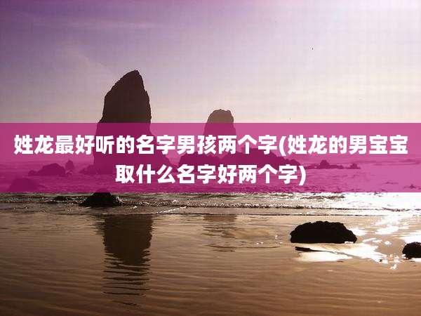 姓龙最好听的名字男孩两个字(姓龙的男宝宝取什么名字好两个字)