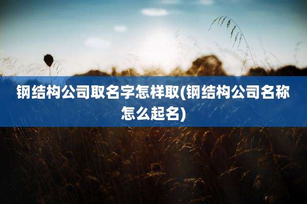 钢结构公司取名字怎样取(钢结构公司名称怎么起名)