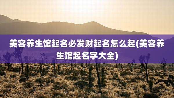 美容养生馆起名必发财起名怎么起(美容养生馆起名字大全)