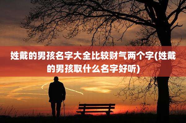 姓戴的男孩名字大全比较财气两个字(姓戴的男孩取什么名字好听)