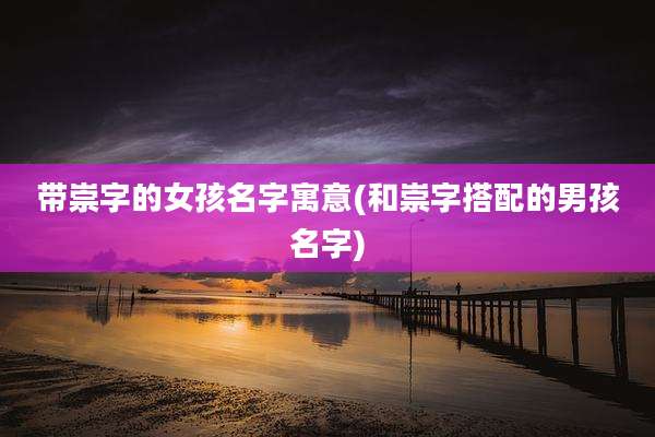带崇字的女孩名字寓意(和崇字搭配的男孩名字)